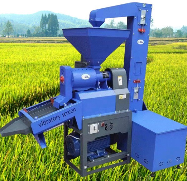 Combined rice destoning hulling milling and grading machine