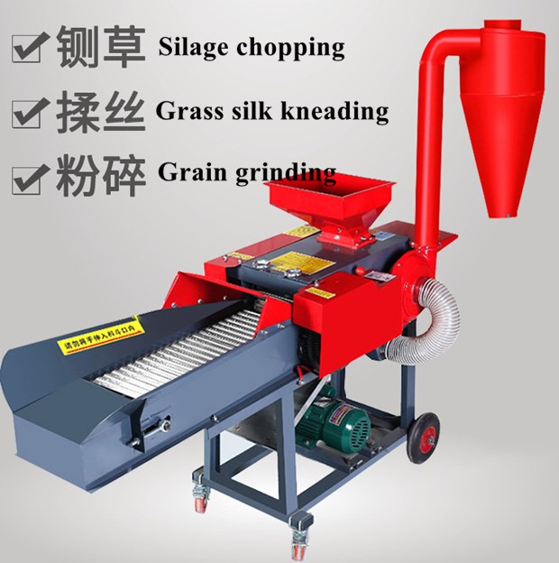 Silage chopping silk kneading and grain grinding machine